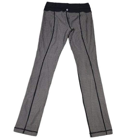 COPY - Lululemon Straight Leg Vertical Striped Black White Stretch Leggings 6 - Picture 1 of 6